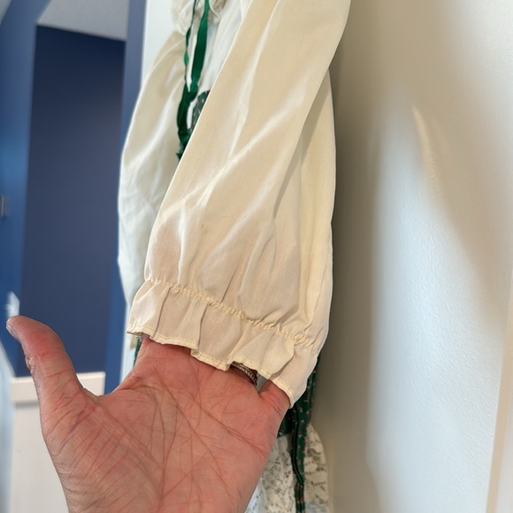 Winnie the Pooh, vintage Swiss floral, green and red white with ruffles dress 4T - Picture 6 of 16